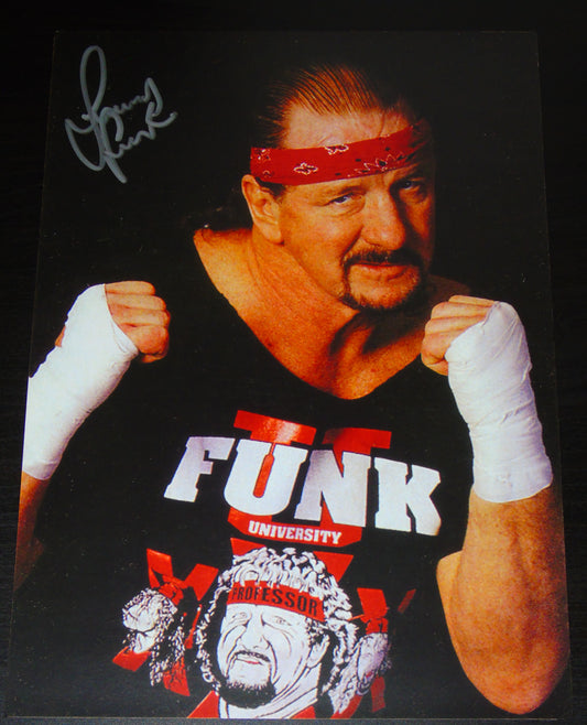 Terry Funk Wrestling Signed Promo Photo
