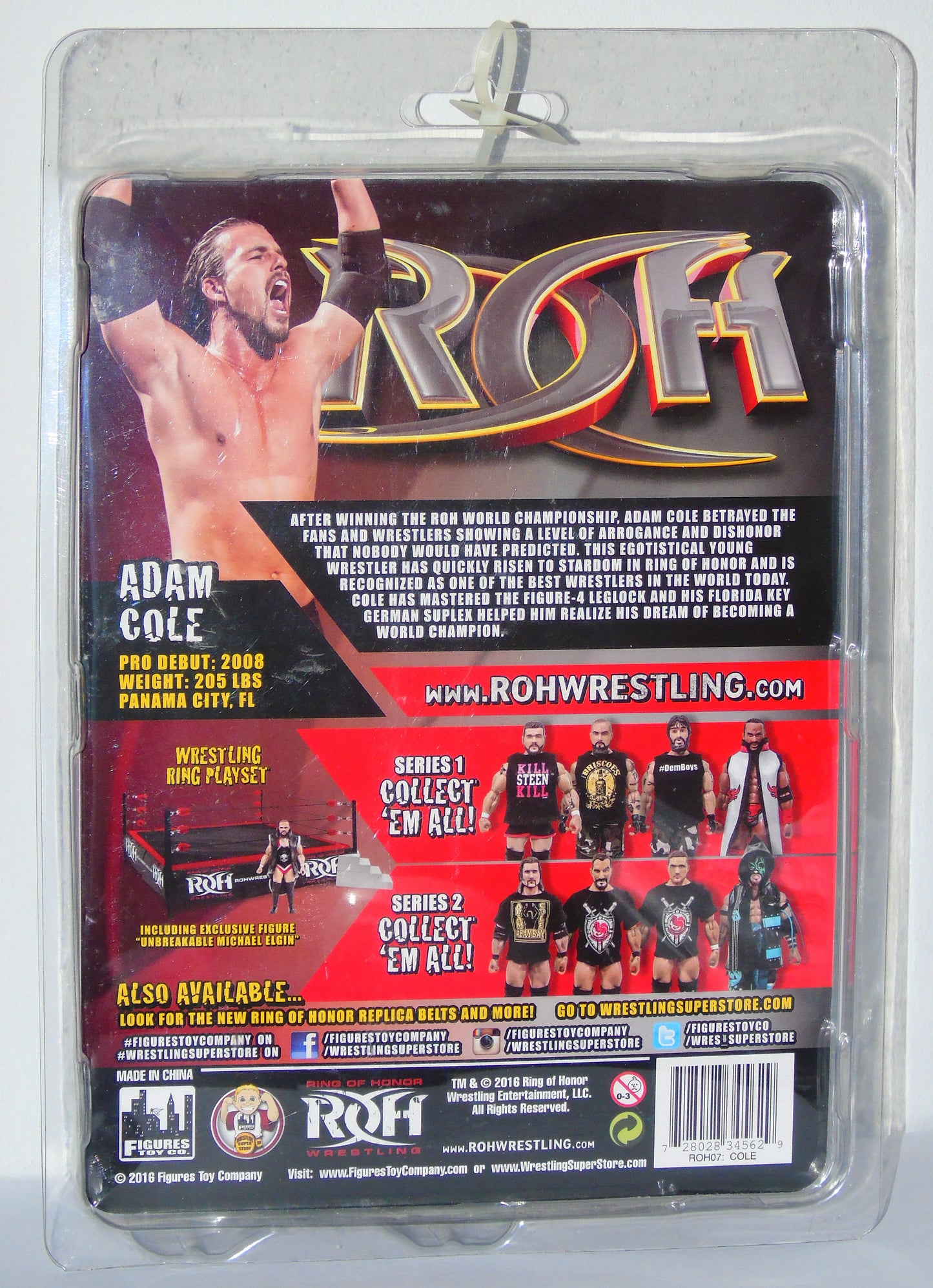 Adam Cole Signed ROH Wrestling Figure