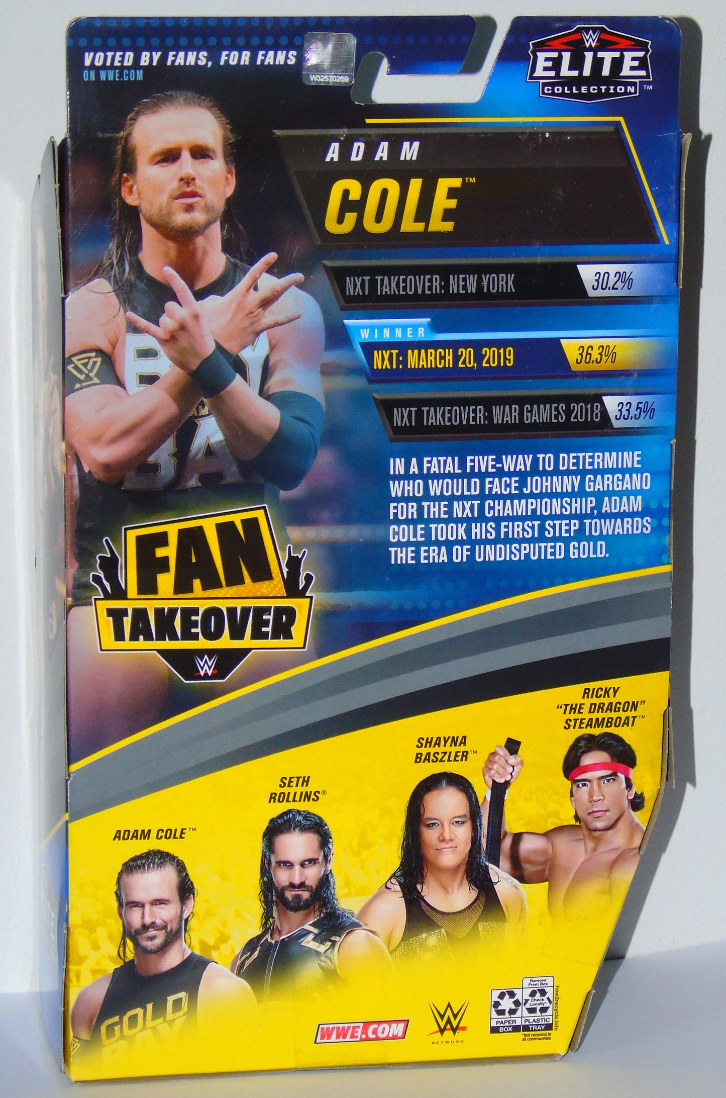 Adam Cole Signed NXT/WWE Mattel Elite Fan Takeover Wrestling Figure