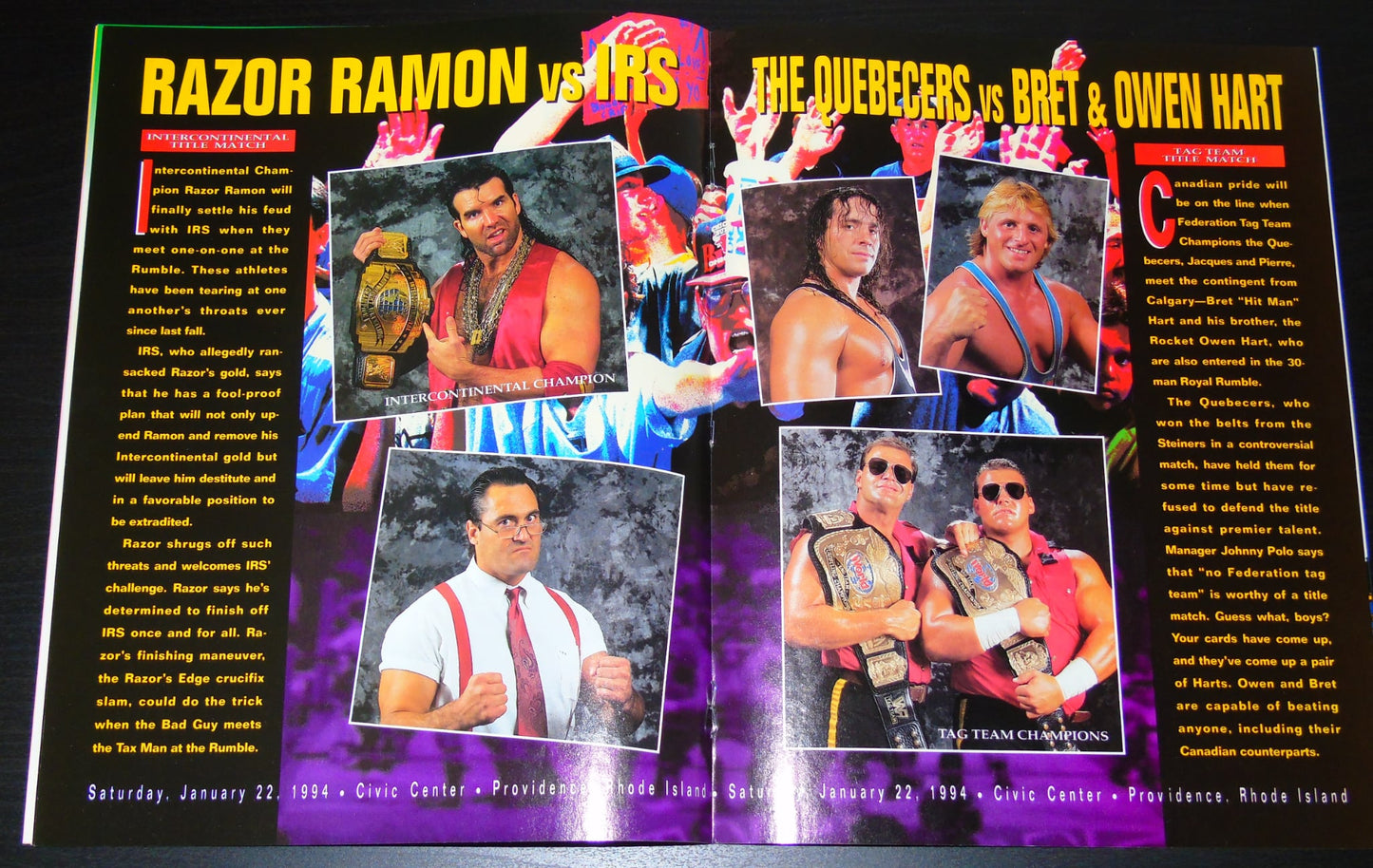 WWF ROYAL RUMBLE 1994 SOUVENIR EDITION PROGRAM MAGAZINE