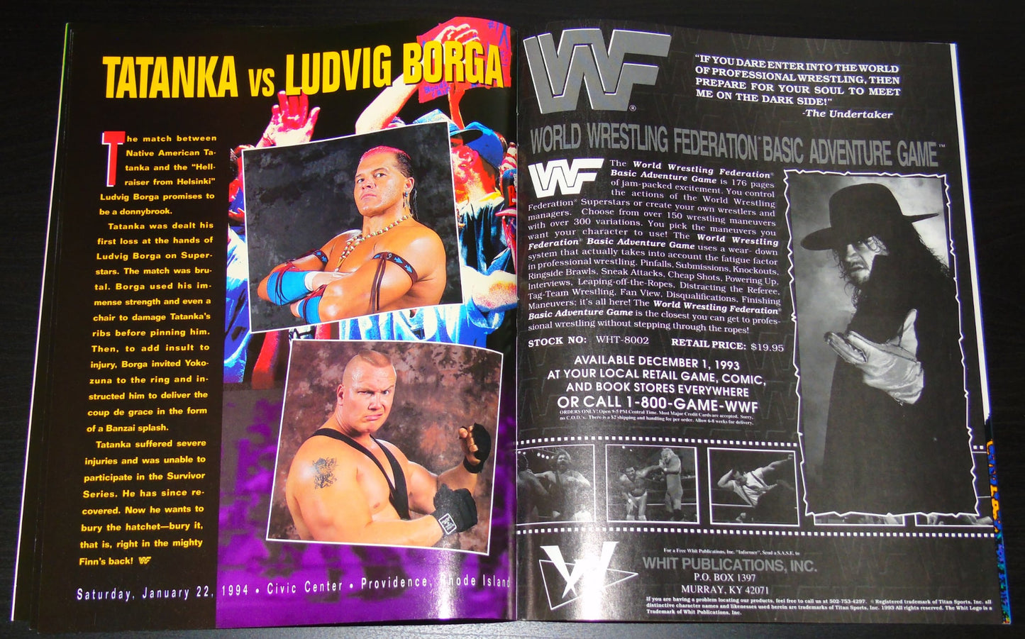 WWF ROYAL RUMBLE 1994 SOUVENIR EDITION PROGRAM MAGAZINE