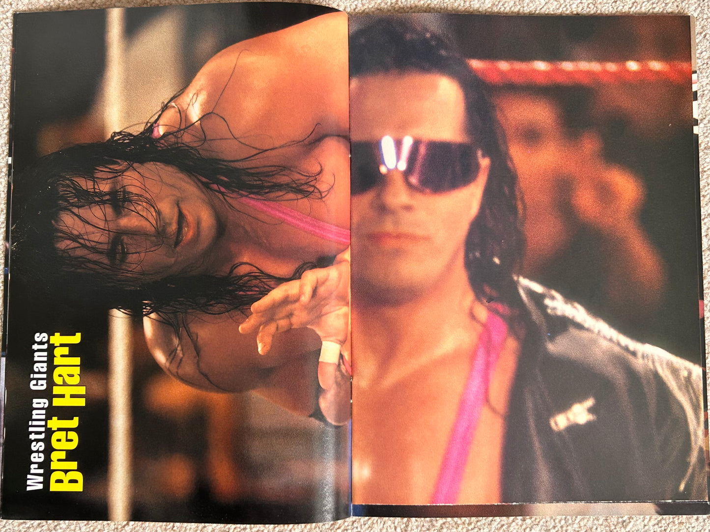 Wrestling Giants Bret Hart In-Focus Magazine 1993 with 2 Posters