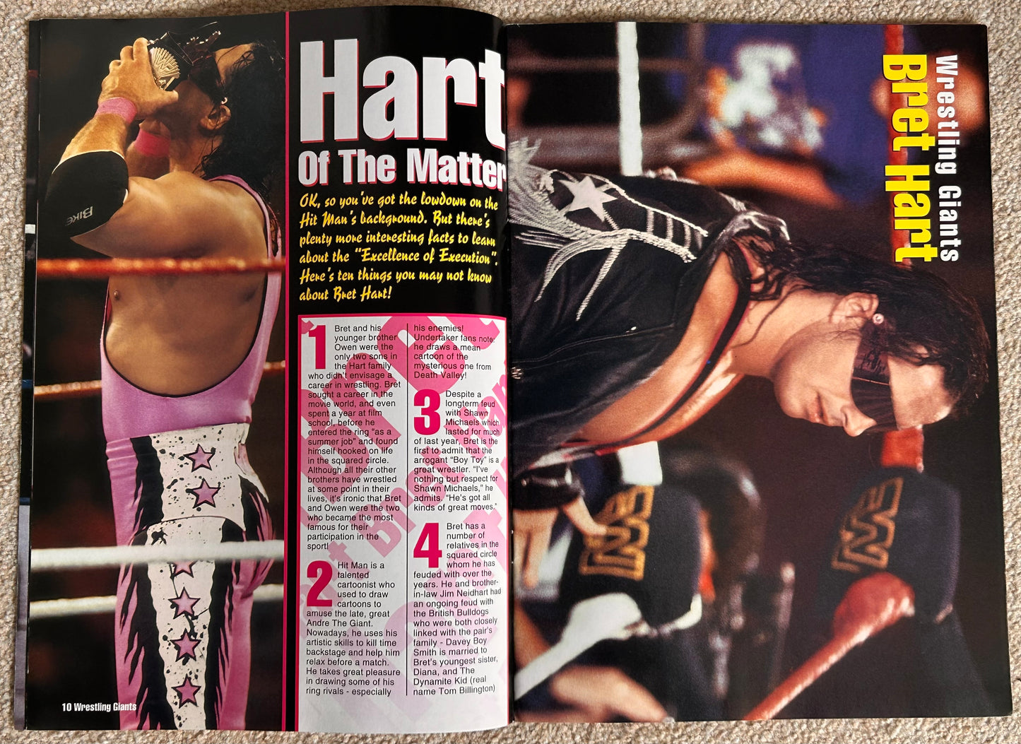 Wrestling Giants Bret Hart In-Focus Magazine 1993 with 2 Posters