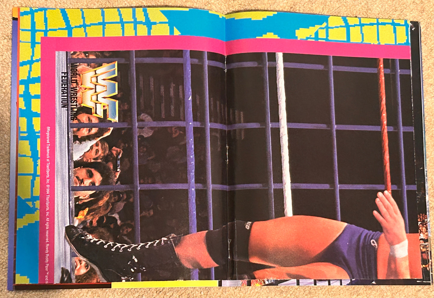 WWF Caged Magazine w/Posters
