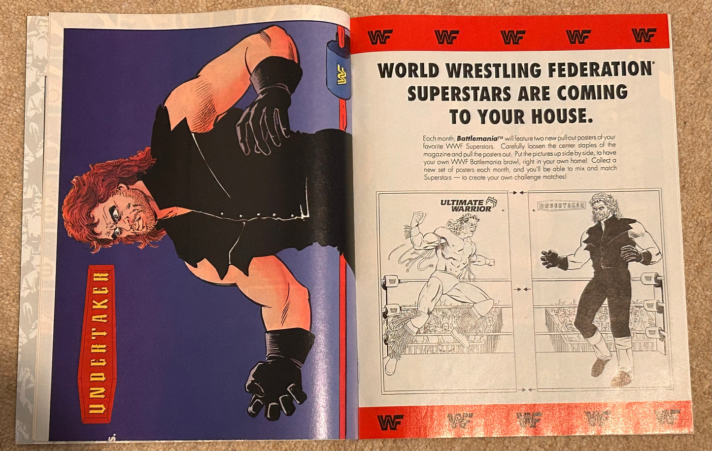 WWF Battlemania Comic Issue 1 w/Posters