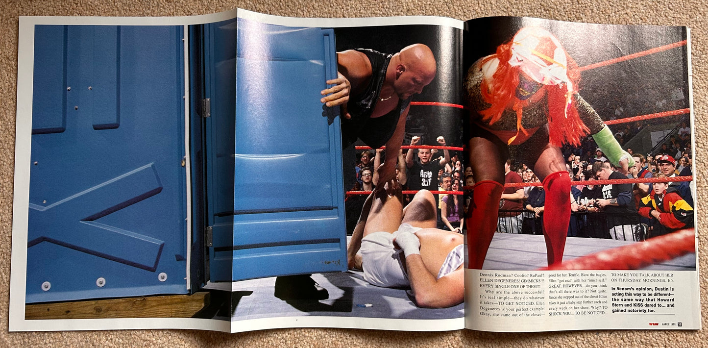 WWF Raw Magazine March 1998 w/Poster