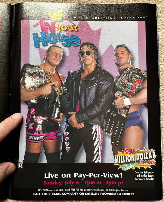 WWF Wrestling Magazine July 1997 w/Poster & Trading Cards