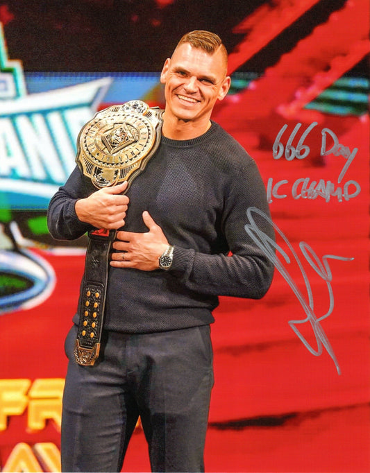 Gunther WWE Signed Intercontinental Champion Photo
