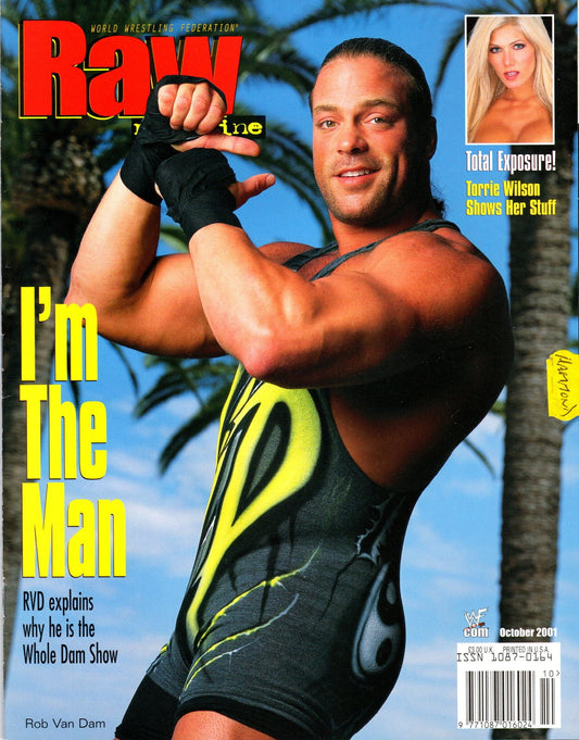 WWF Raw Magazine October 2001 w/Poster