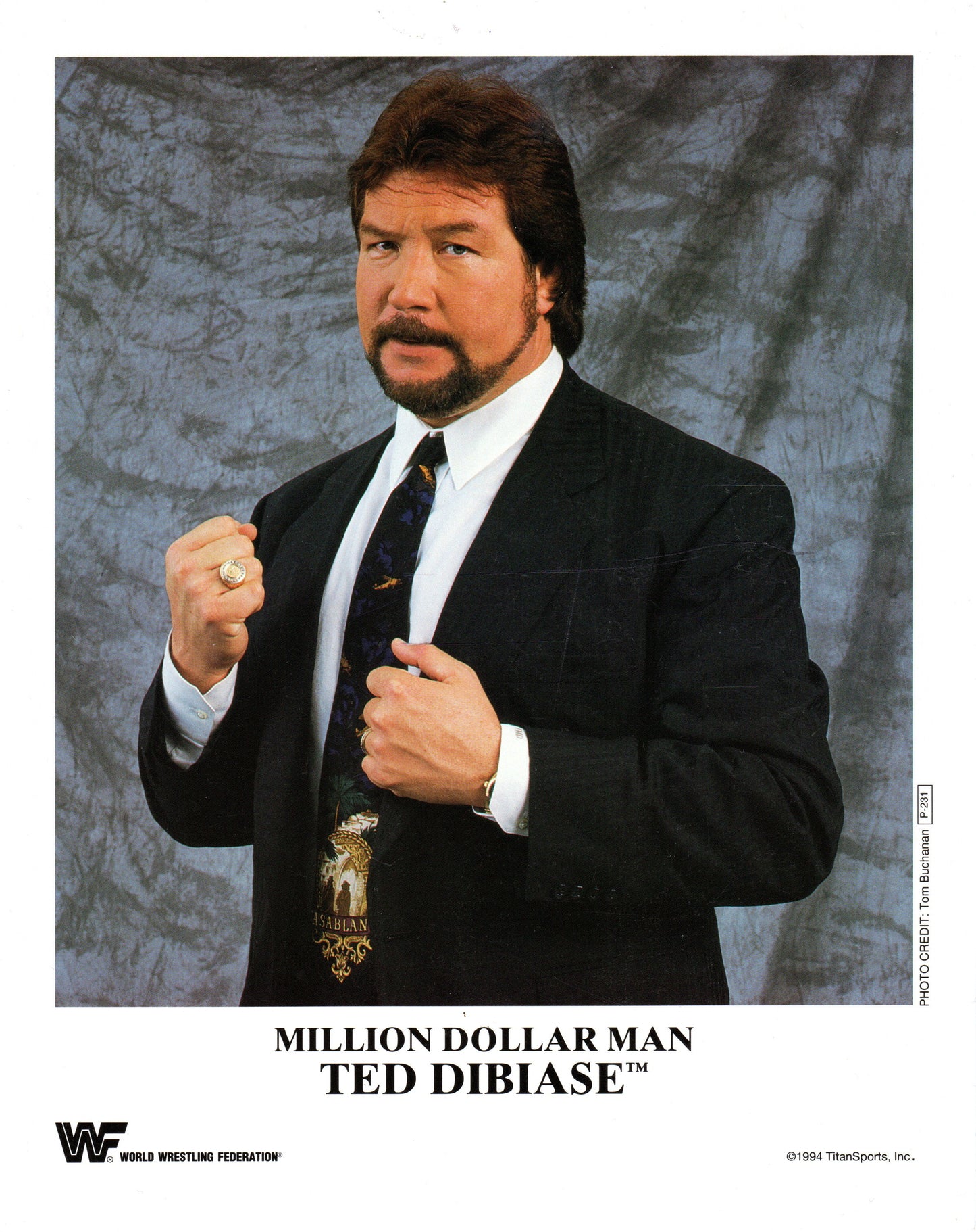 Million Dollar Man Ted Dibiase WWF Promo Photo