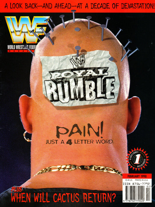 WWF Wrestling Magazine February 1998 w/Poster