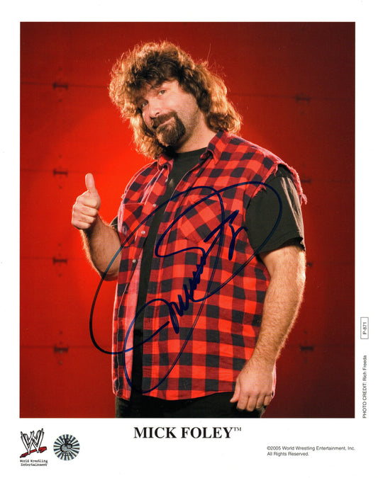 Mick Foley WWE Wrestling Signed Promo Photo P-871