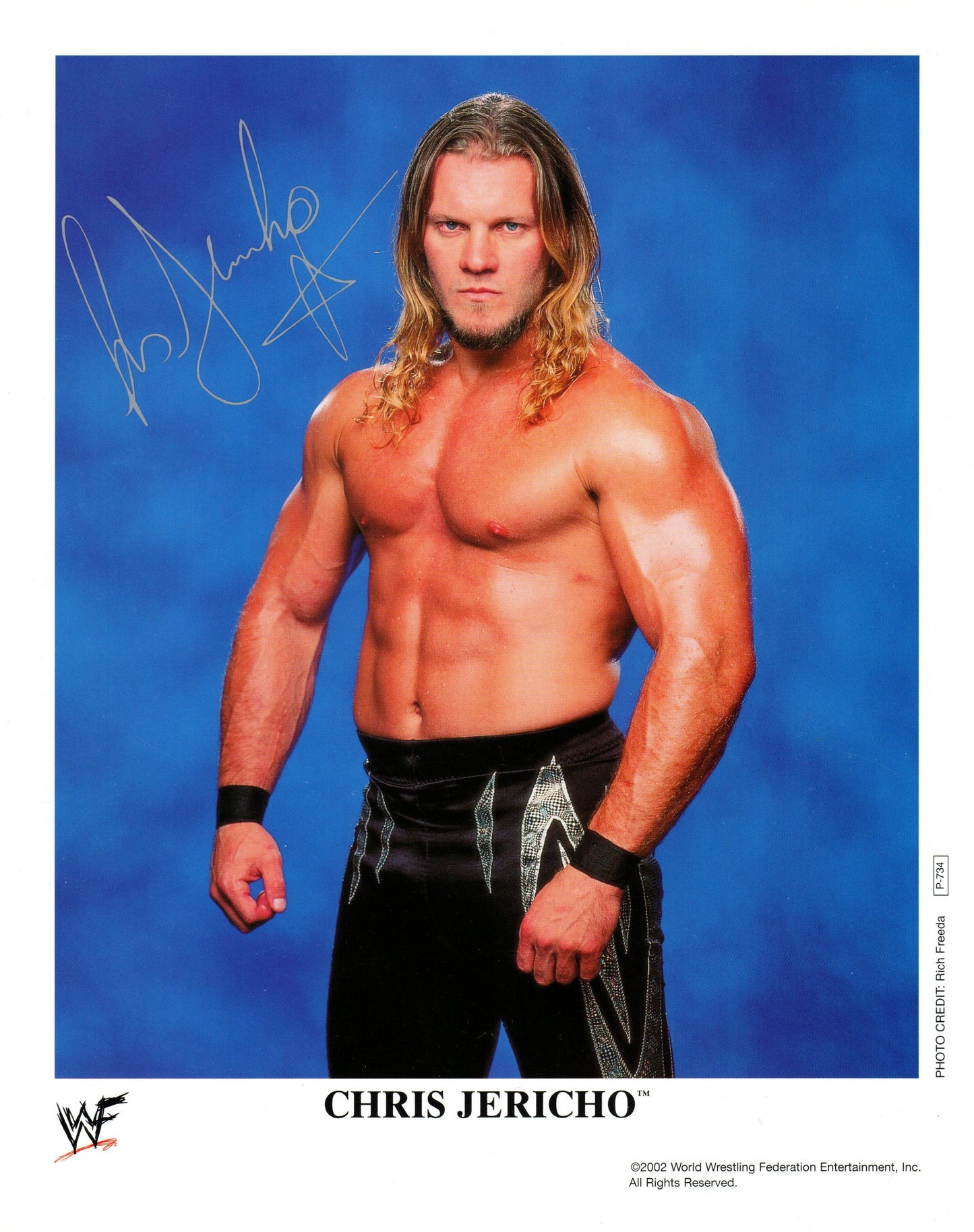 Chris Jericho WWF Wrestling Promo Photo P-734 With Pre Printed Signature