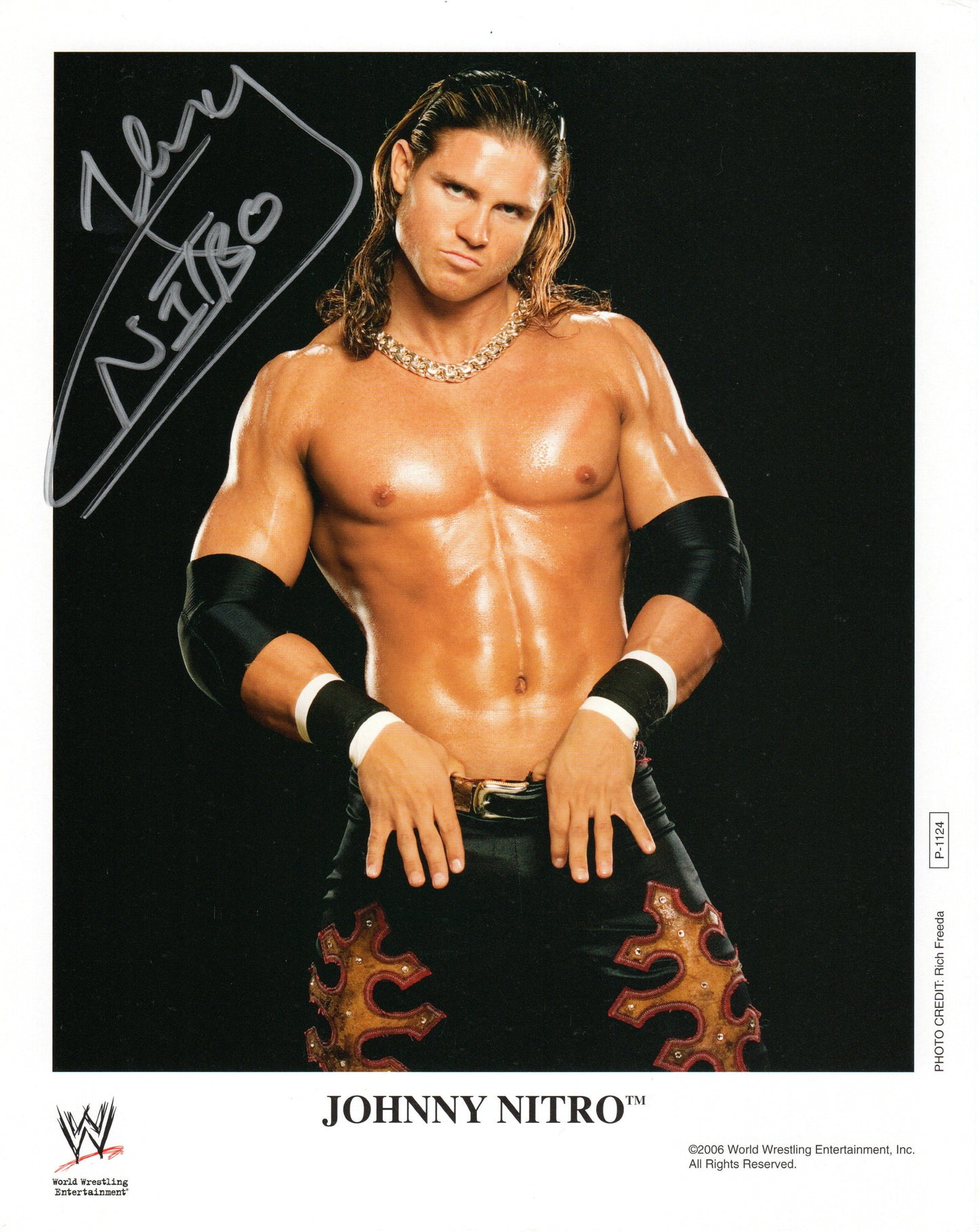 Johnny Nitro WWE/WWF Signed Promo Photo P-1124