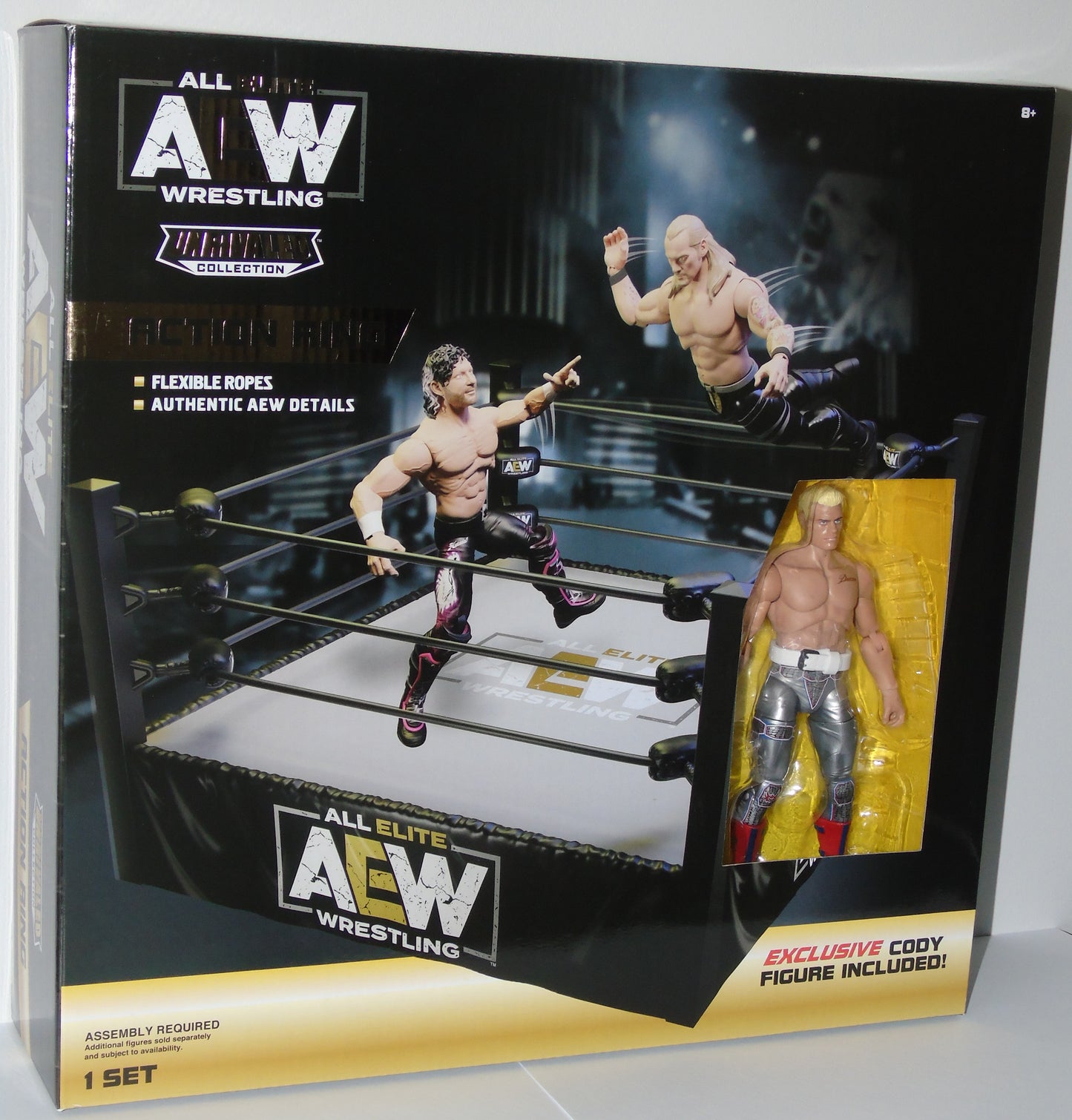 AEW Wrestling Ring with Cody Rhodes Jazwares Figure Unrivaled Series