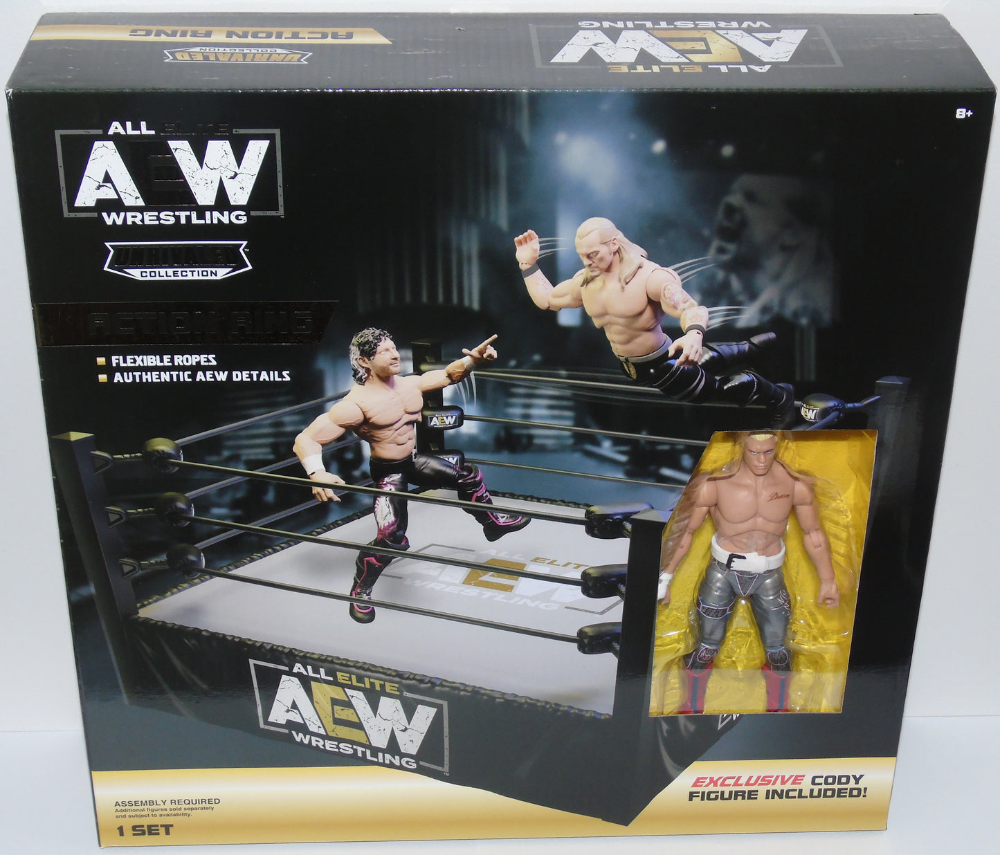 AEW Wrestling Ring with Cody Rhodes Jazwares Figure Unrivaled Series