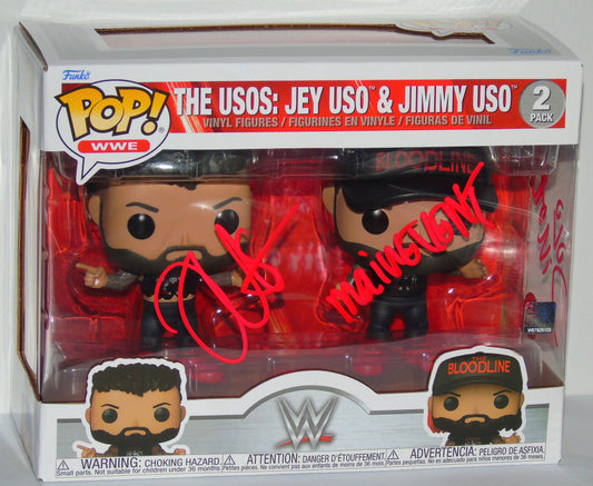 Jey Uso & Solo Sikoa Signed Funko WWE Wrestling Pop! Vinyl Figure Set