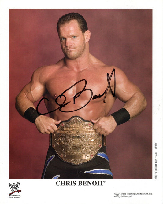 Chris Benoit Signed WWE Wrestling Promo Photo P-882
