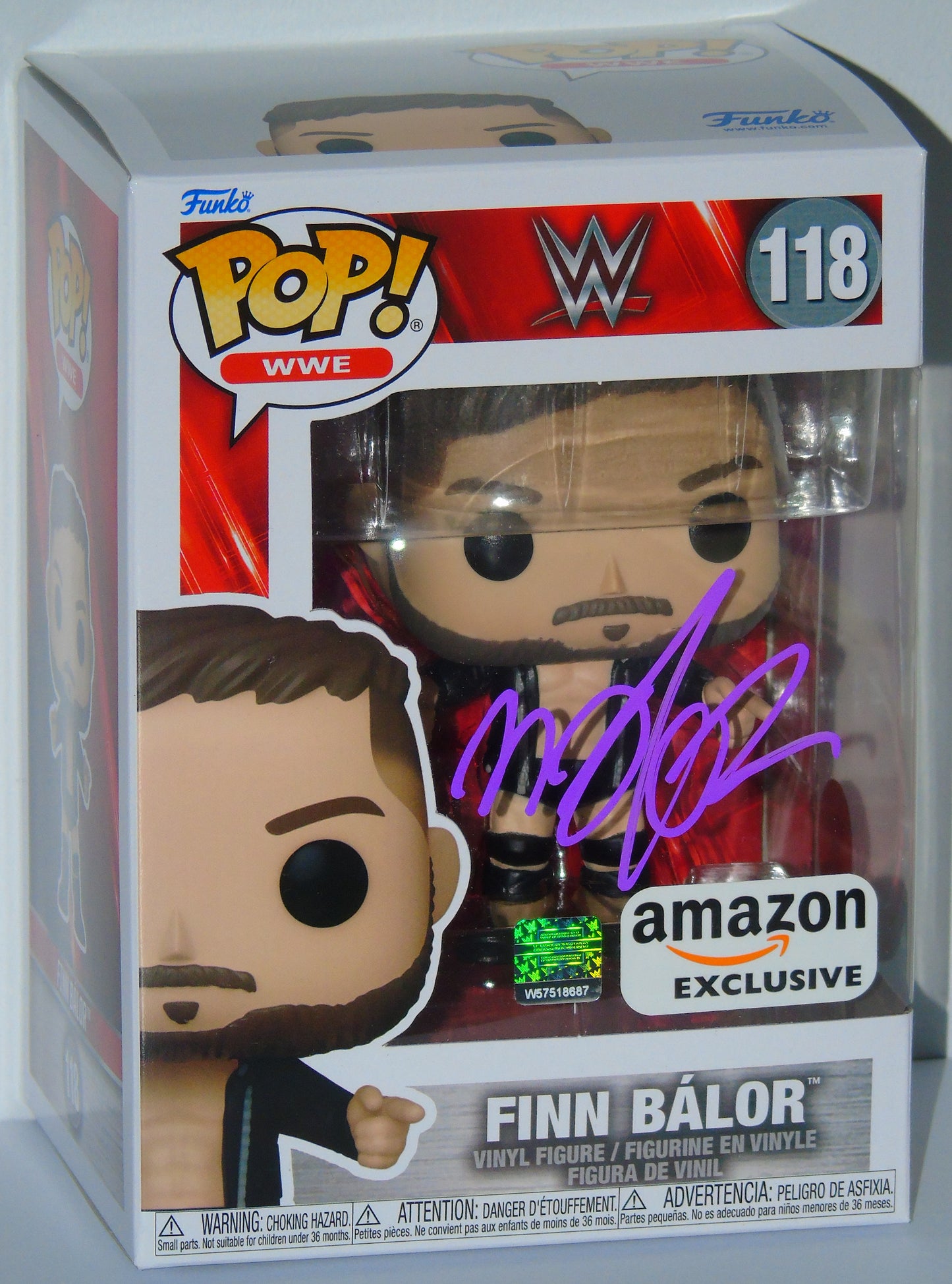 Finn Balor Signed Funko WWE Wrestling Pop! Vinyl Figure Amazon Version