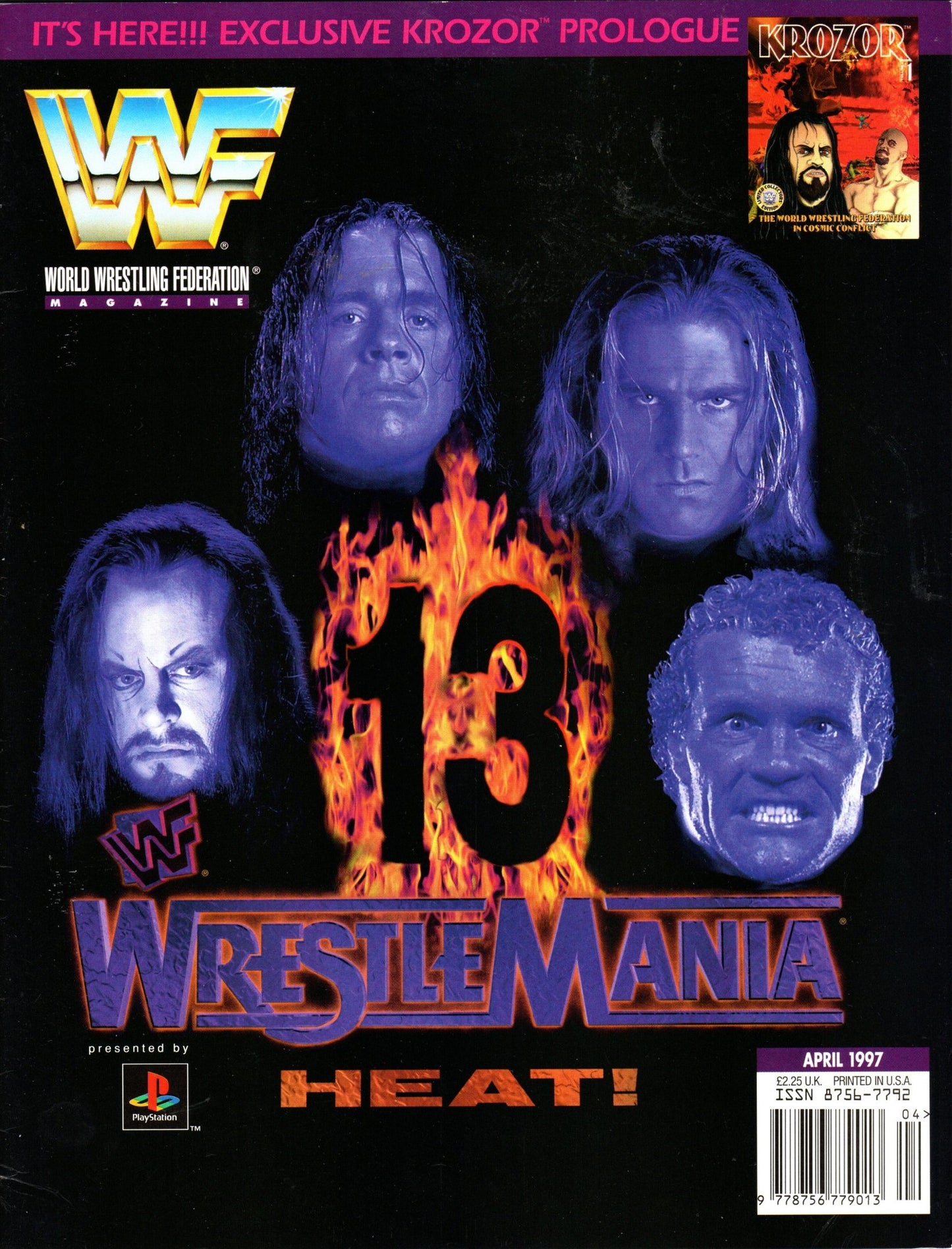 WWF Wrestling Magazine April 1997 w/Poster & Comic