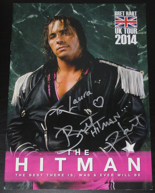 Bret Hitman Hart Signed UK Tour 2014 Magazine/Program