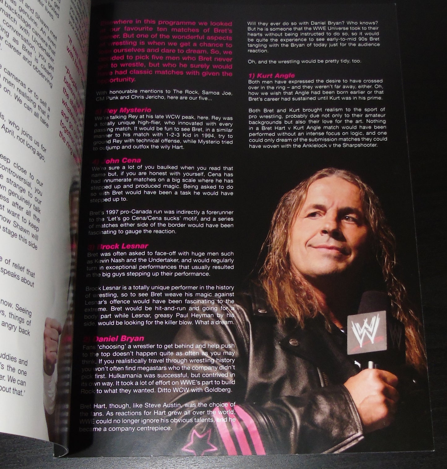 Bret Hitman Hart Signed UK Tour 2014 Programme