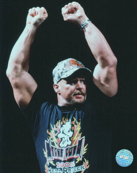 Stone Cold Steve Austin WWF Racing Reflections 8"x10" Photo