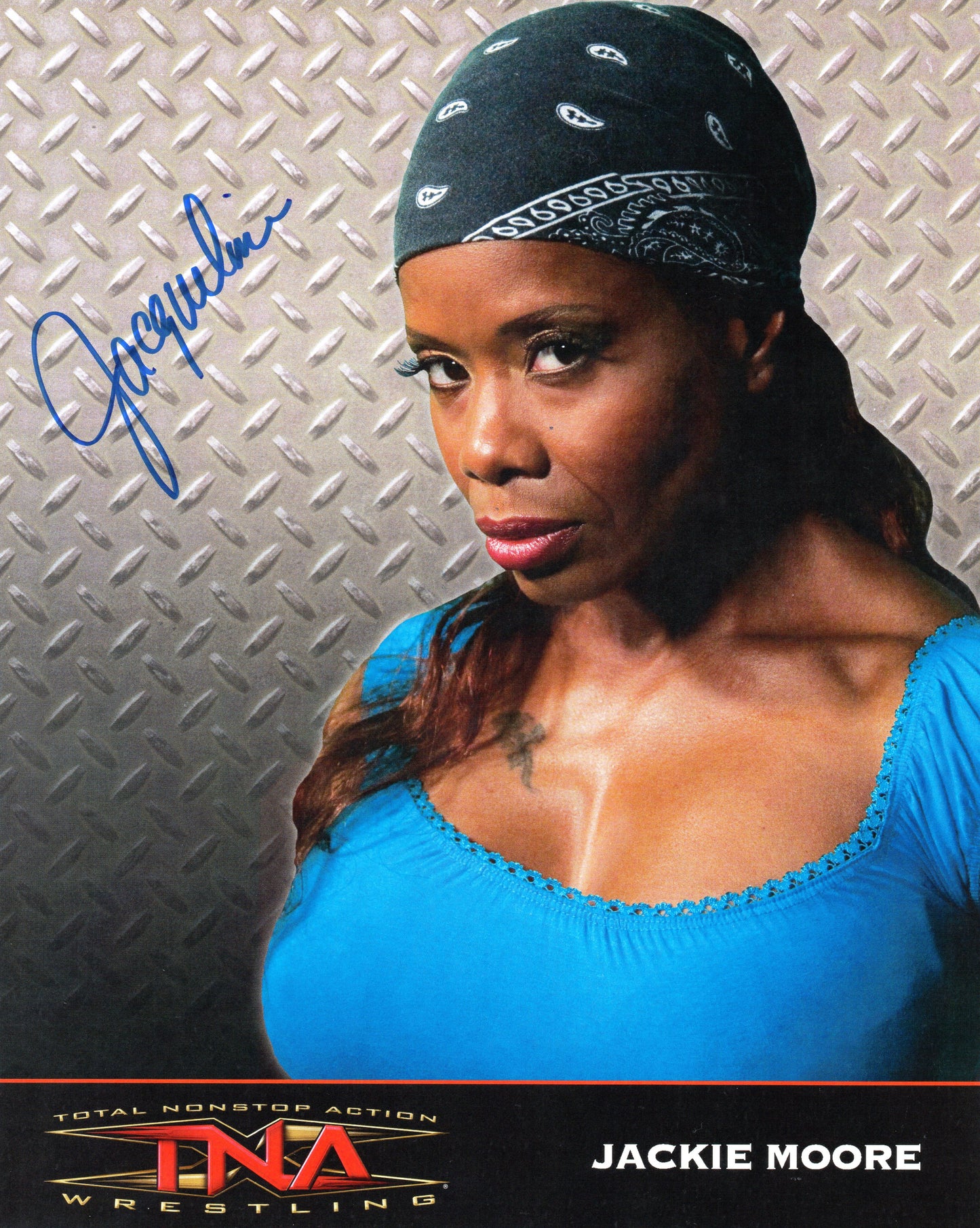 Jackie Moore TNA Impact Signed Promo Photo