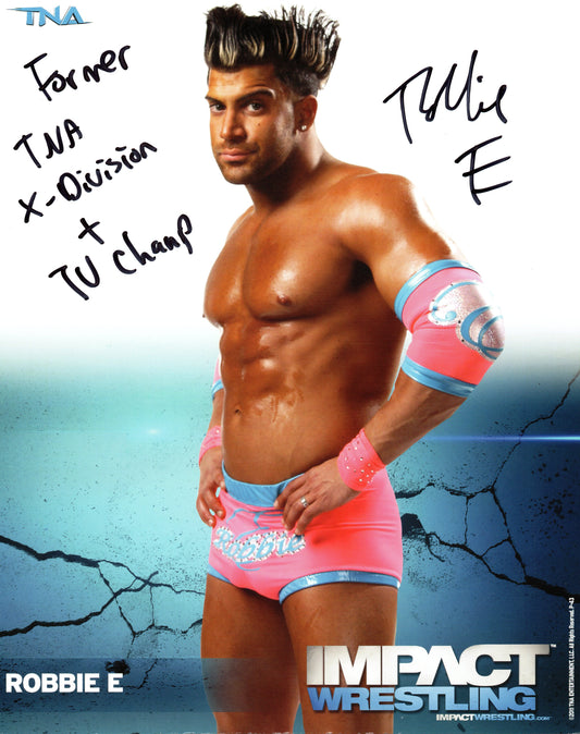 Robbie E TNA Impact Signed Promo Photo P-43
