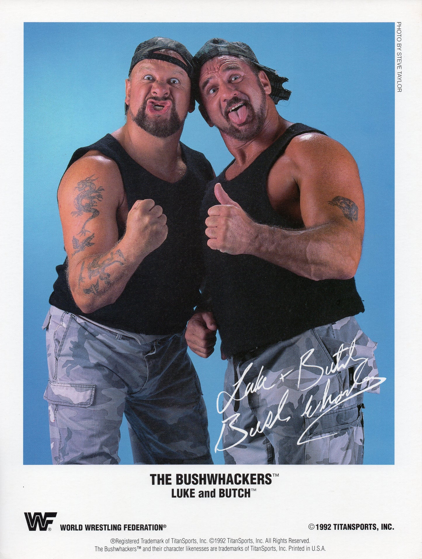 The Bushwhackers Luke & Butch WWF Promo Photo