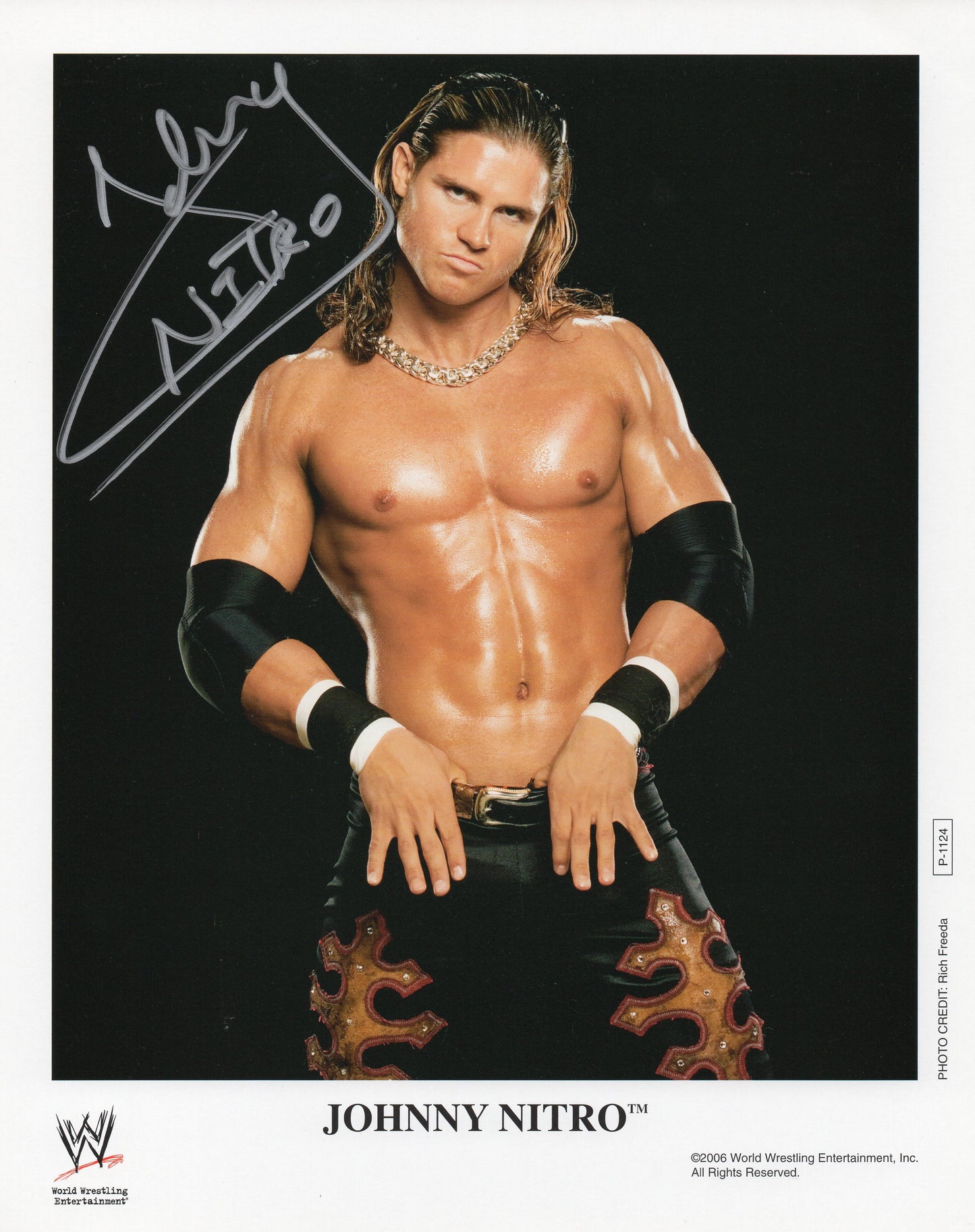 Johnny Nitro WWE/WWF Signed Promo Photo P-1124