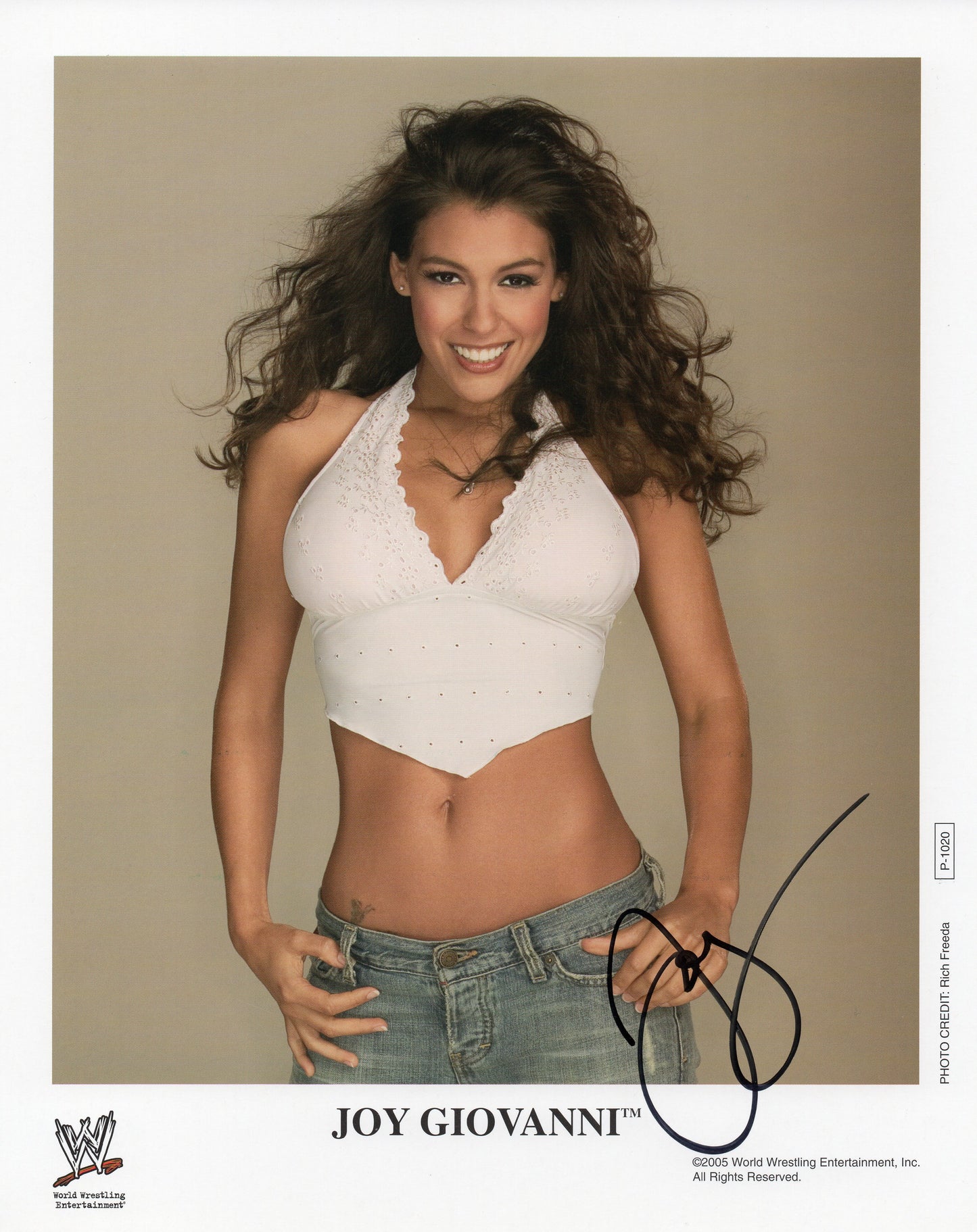 Joy Giovanni WWE/WWF Signed Promo Photo P-1020