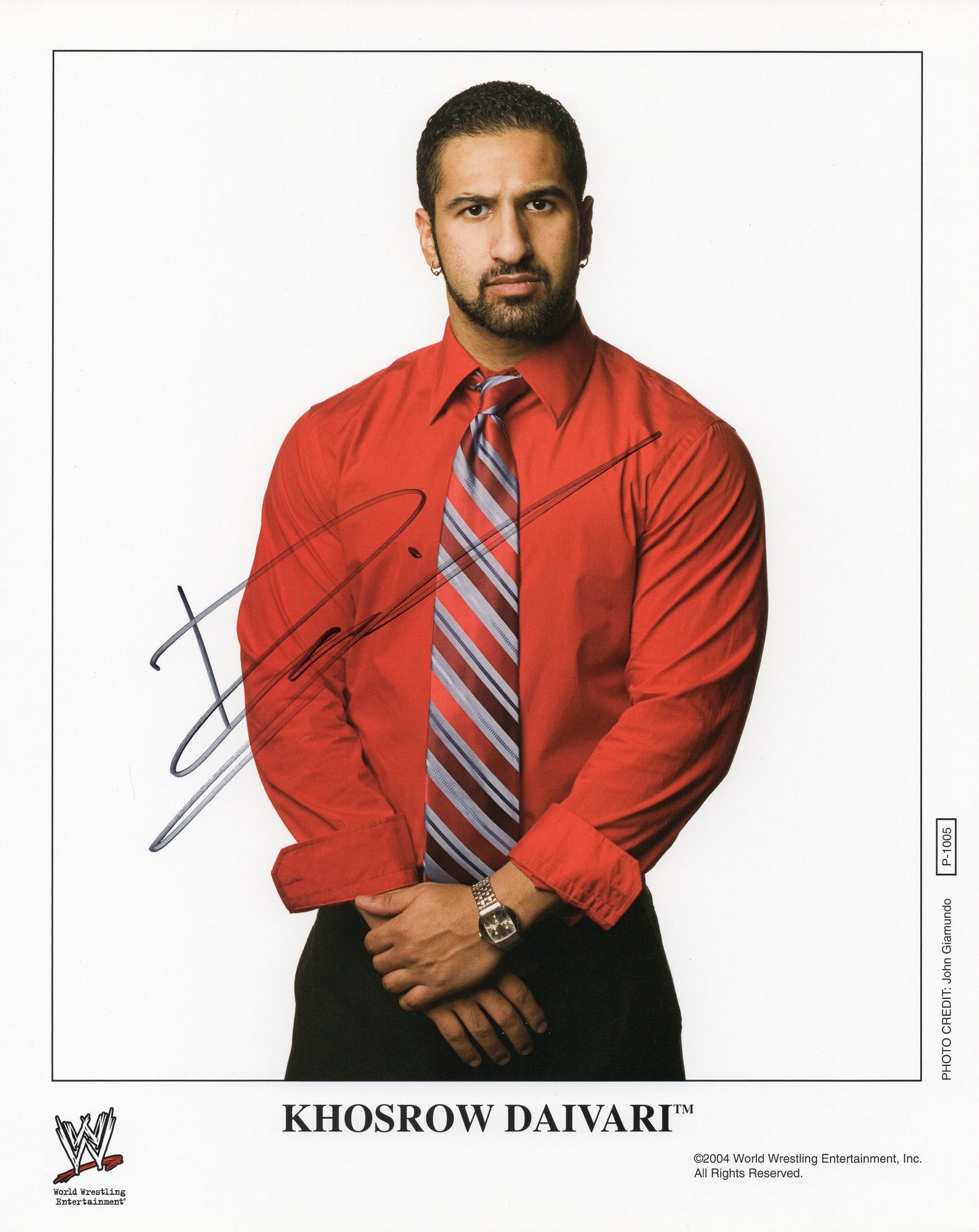 Khosrow Daivari WWE/WWF Signed Promo Photo P-1005