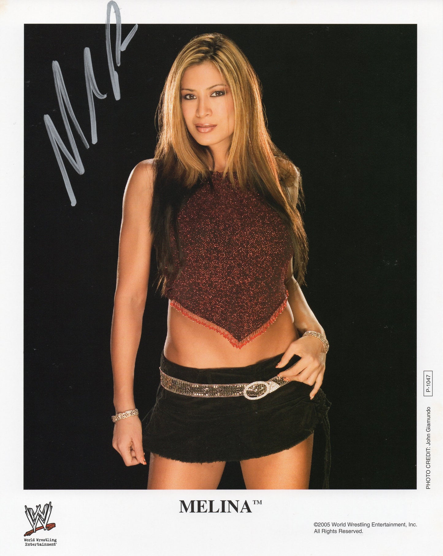 Melina WWE/WWF Signed Promo Photo P-1047