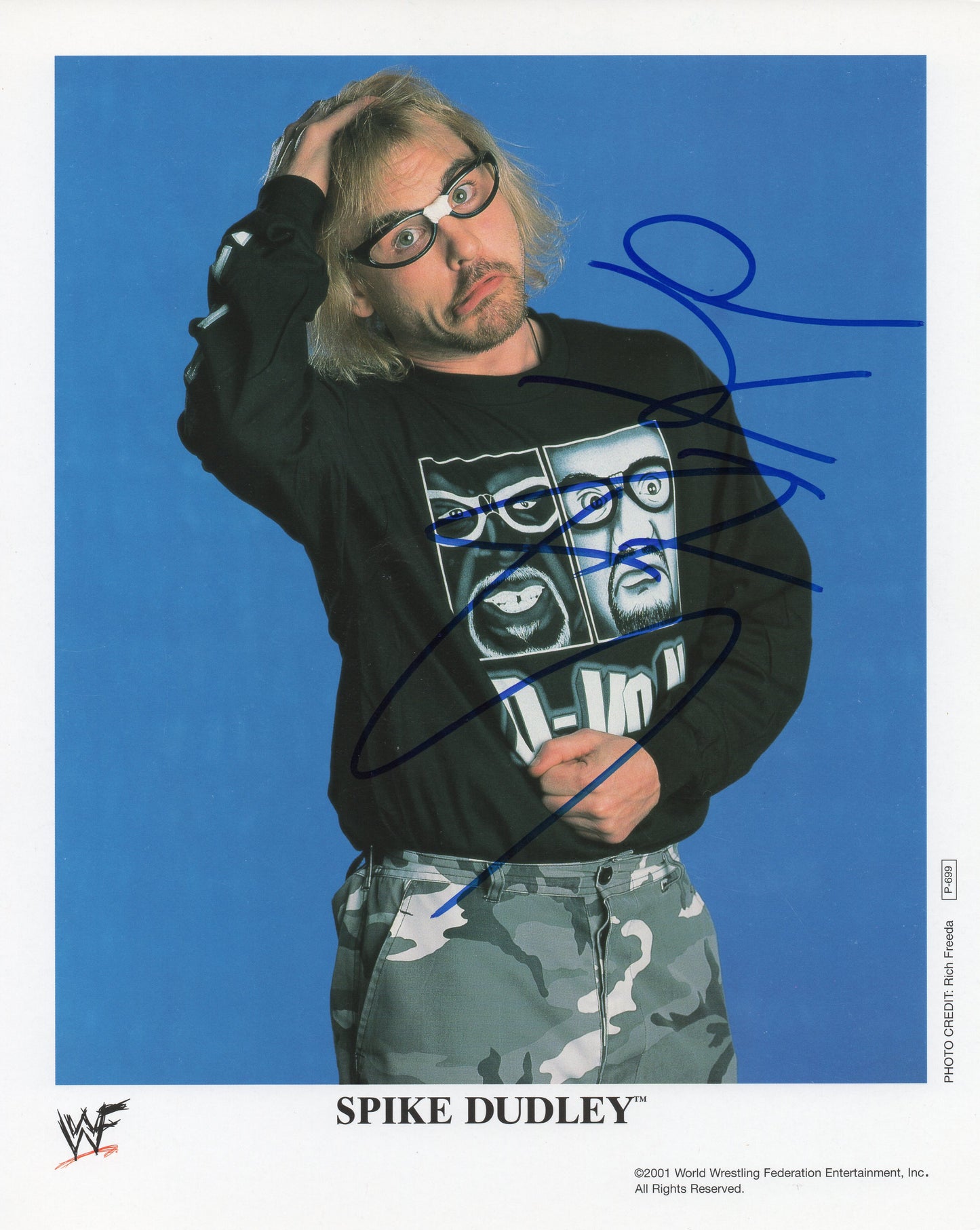 Spike Dudley WWE/WWF Signed Promo Photo P-699