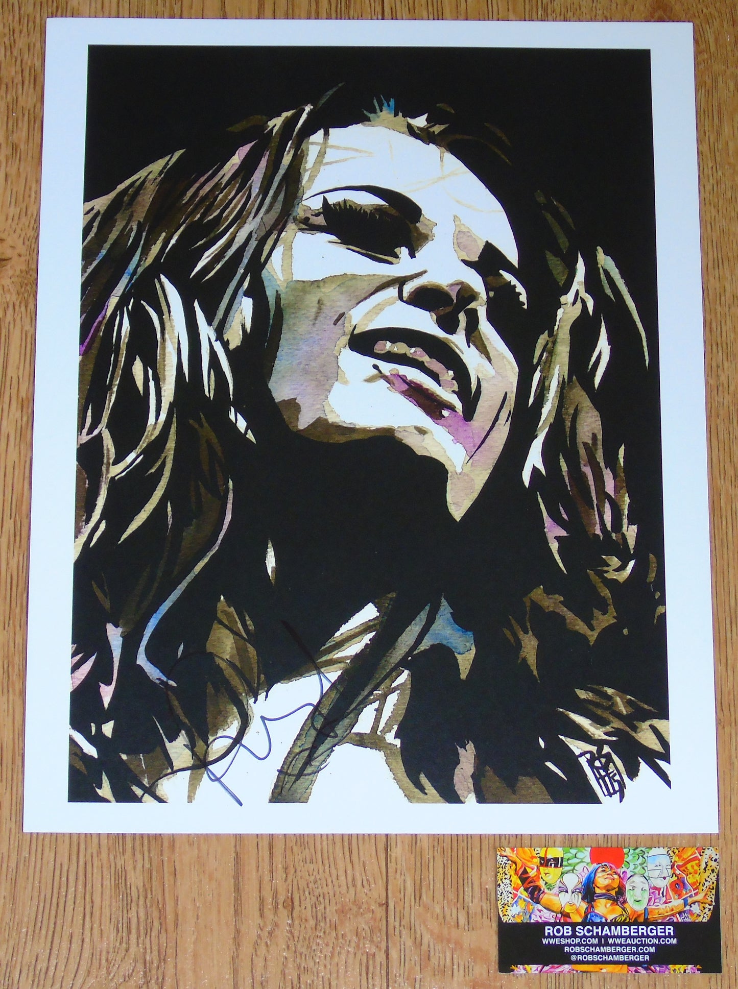 WWE AEW PAIGE SARAYA SIGNED ROB SCHAMBERGER POSTER