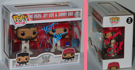 Solo Sikoa & Jey Uso Signed Funko WWE Pop! Vinyl Figure Set