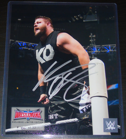 KEVIN OWENS SIGNED WWE WRESTLEMANIA 8"x10" PHOTO LIMITED EDITION OF ONLY 32 MADE!