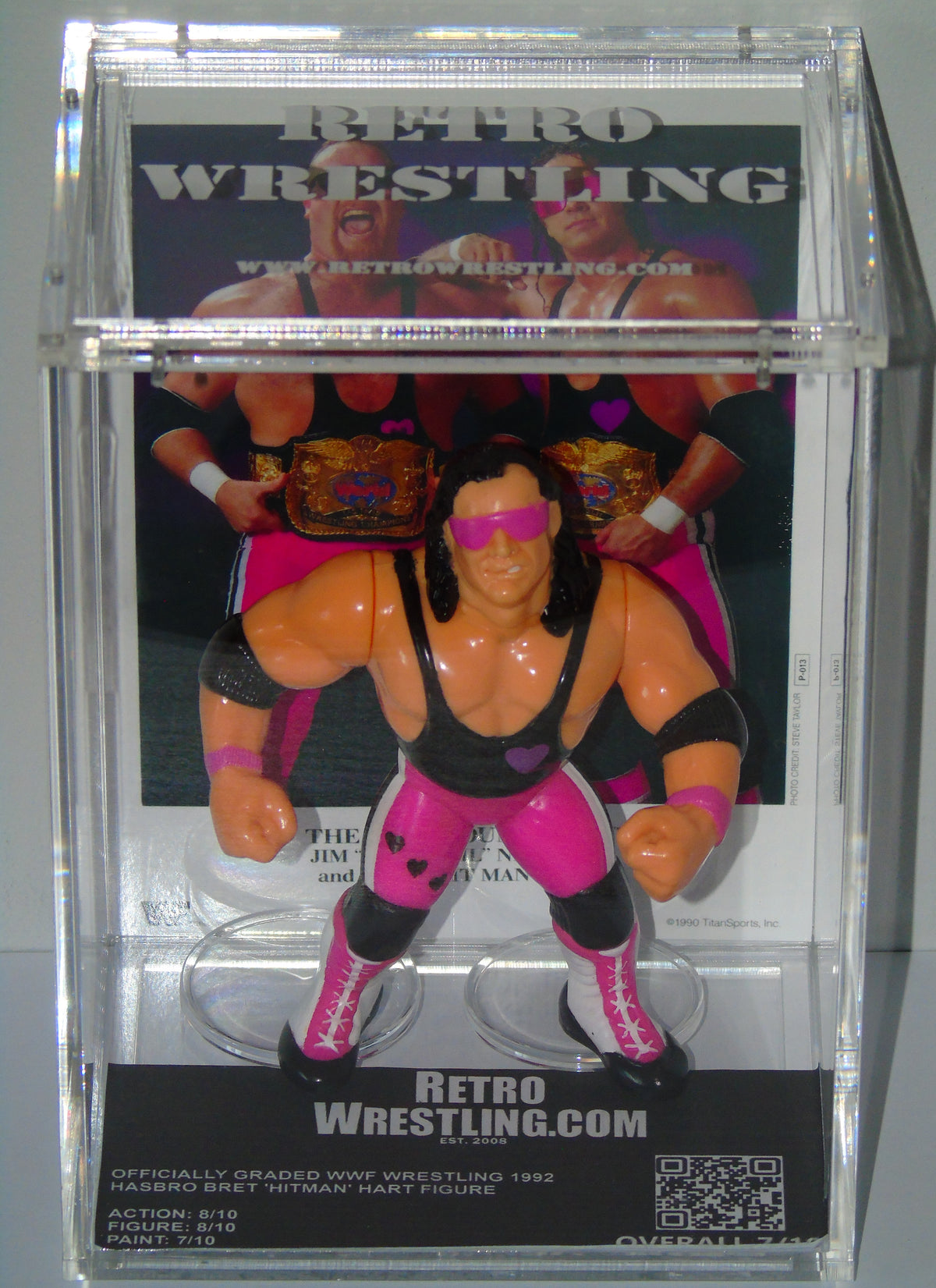 BRET HITMAN HART WWF WWE WRESTLING HASBRO ACTION FIGURE PURPLE HEART
