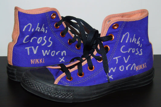 TV Worn & Signed Nikki Cross WWE Converse All Star Shoes