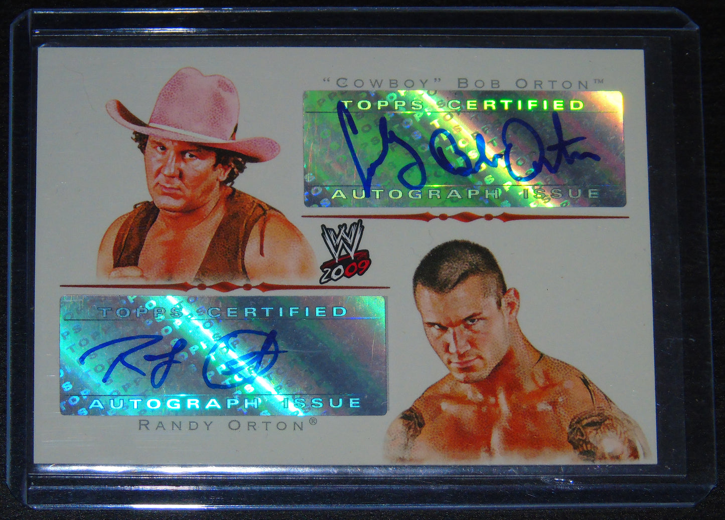 Randy Orton & Cowboy Bob Orton Signed WWE Topps Legacy Trading Card