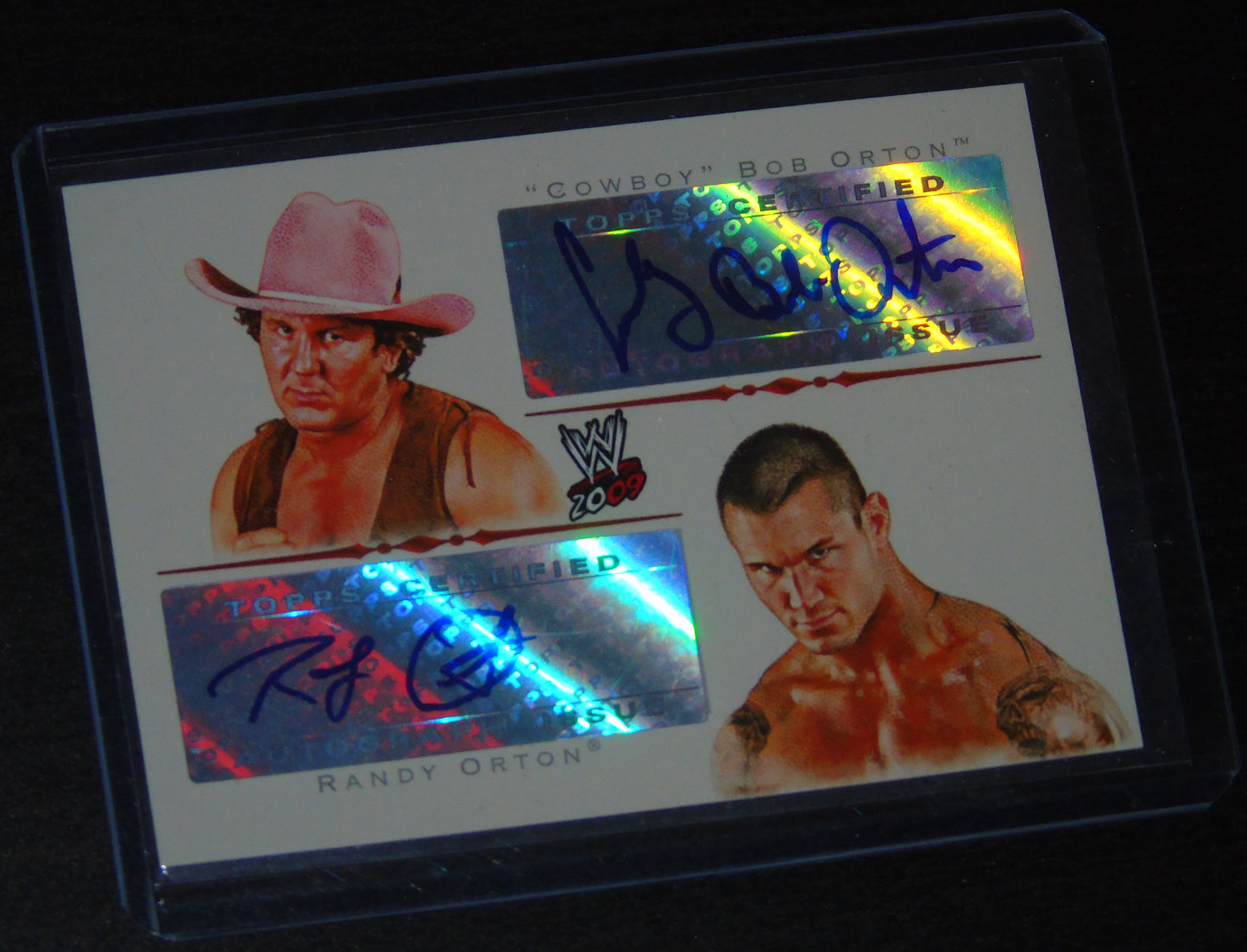 Randy Orton & Cowboy Bob Orton Signed WWE Topps Legacy Trading Card