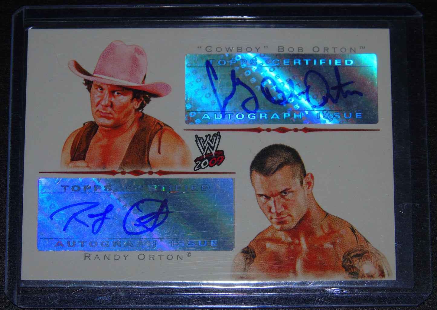 Randy Orton & Cowboy Bob Orton Signed WWE Topps Legacy Trading Card