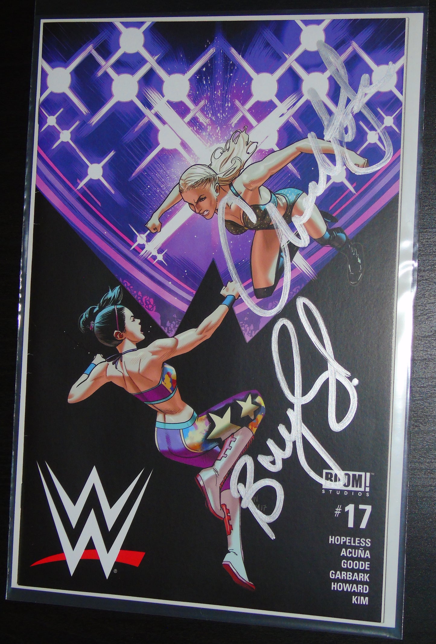 Charlotte Flair & Bayley Double Signed WWE BOOM! Studios Comic