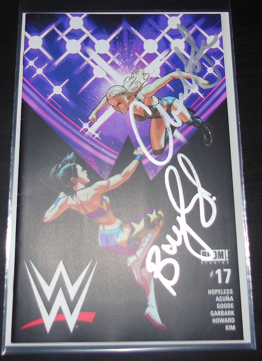 Charlotte Flair & Bayley Double Signed WWE BOOM! Studios Comic