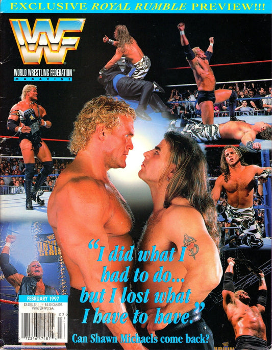 WWF Magazine February 1997 USA version w/Poster & Trading Cards