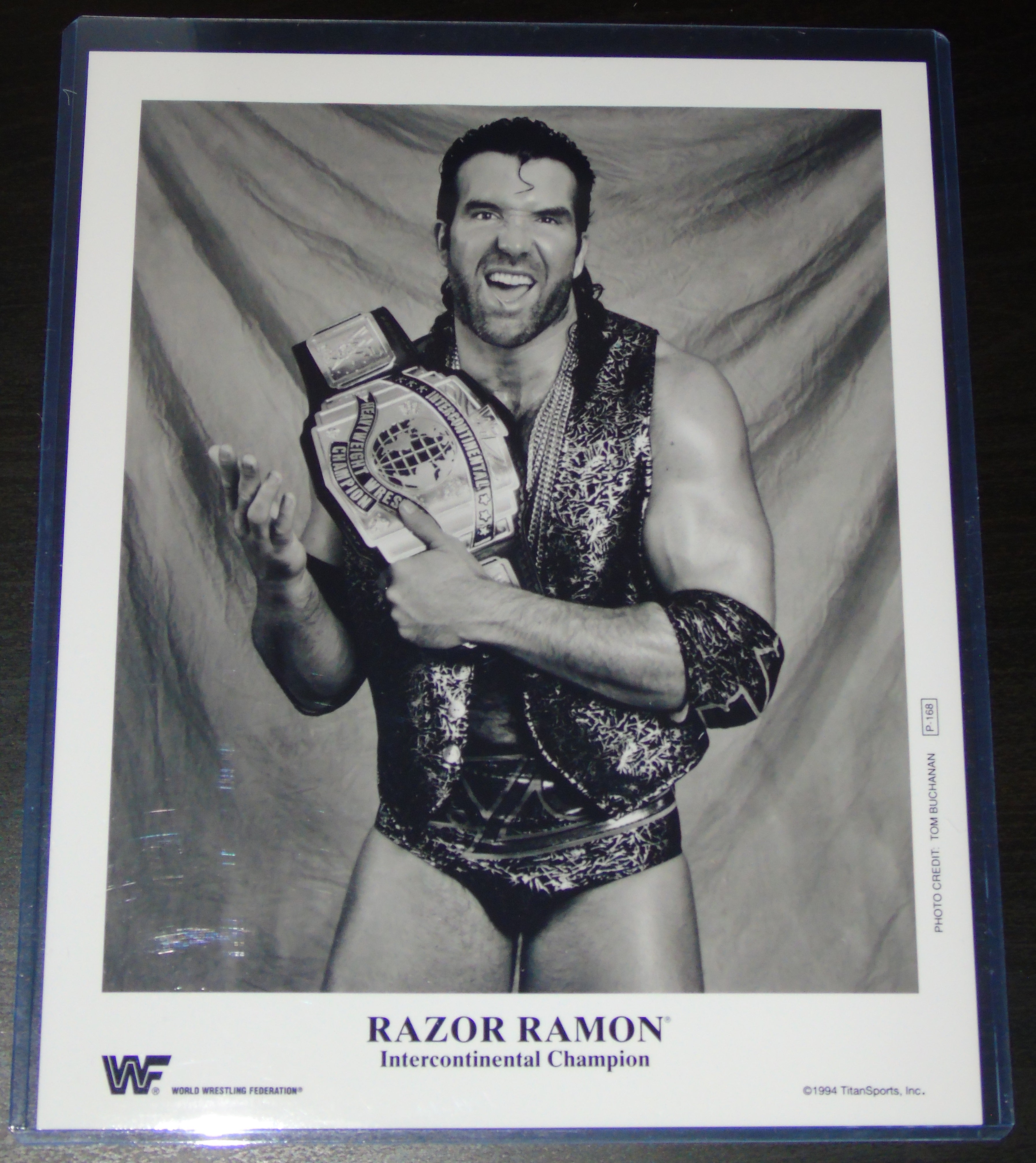 Razor Ramon Mullet Razor Ramon WWF Wrestling Official P-168 Promo Photo – RetroWrestling.com