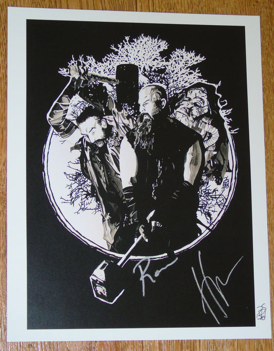 THE BLUDGEON BROTHERS LUKE HARPER & ERICK ROWAN SIGNED WWE WRESTLING ROB SCHAMBERGER POSTER