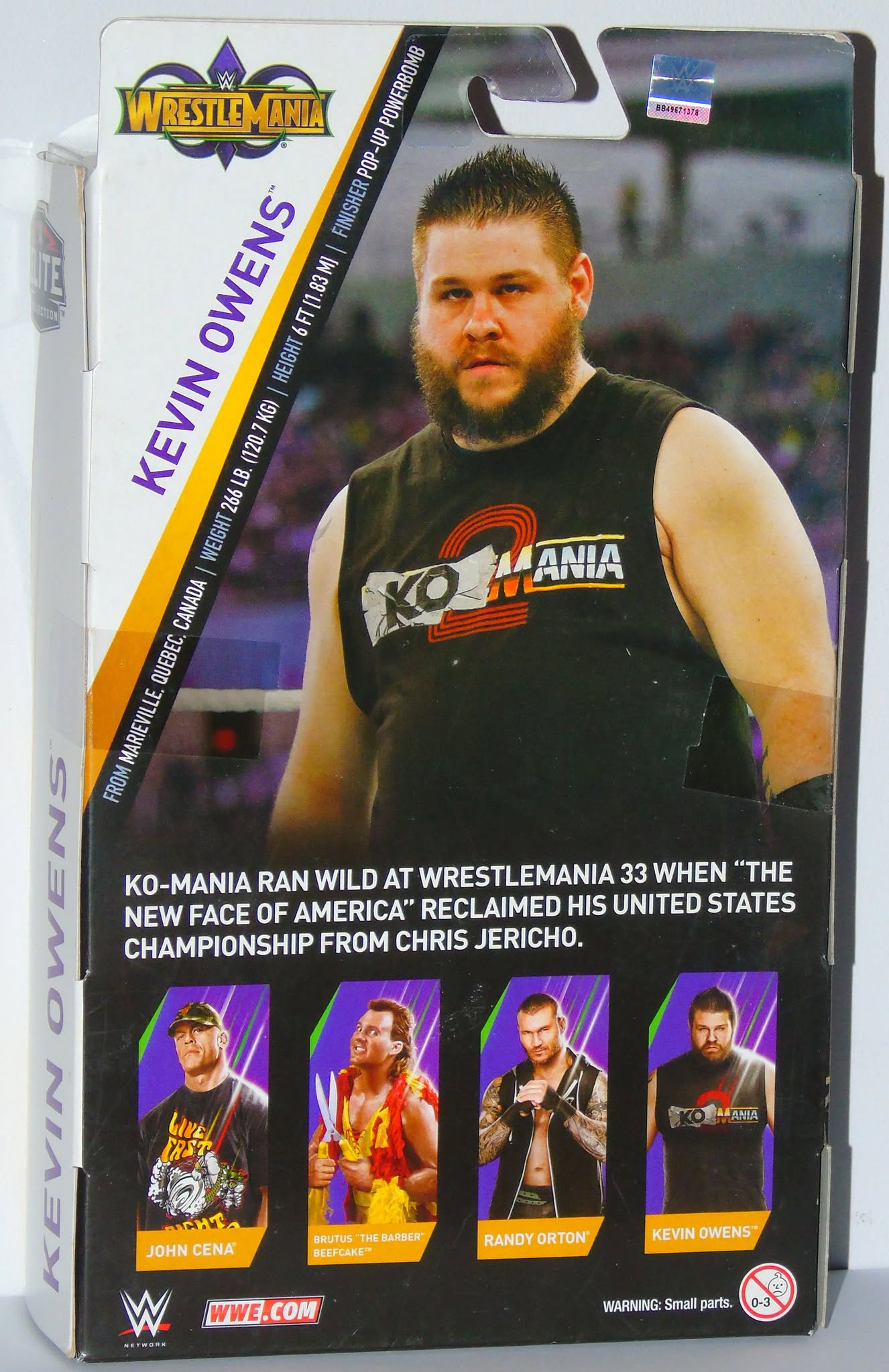 KEVIN OWENS SIGNED MATTEL WWE WRESTLEMANIA ELITE FIGURE - RRP £79.99
