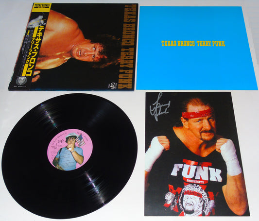 Texas Bronco Terry Funk Japanese Vinyl Record LP With Signed Photo